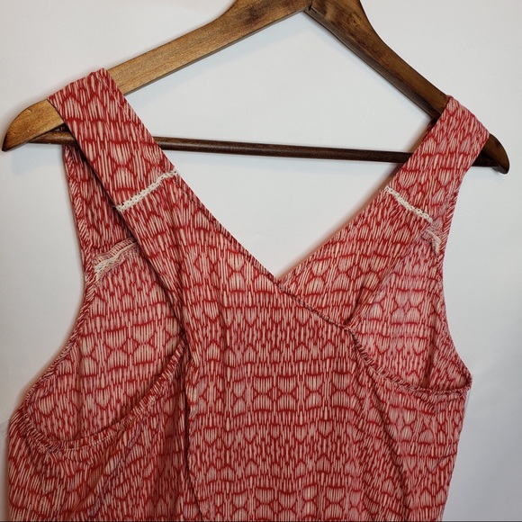 Lucky Brand Criss Cross Tank Top Red Blouse Boho - Picture 4 of 6